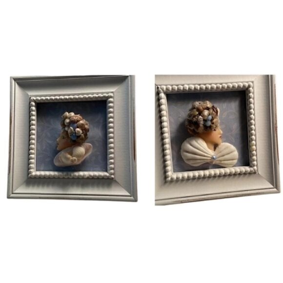 Frames Inc Seashell Picture Frame Set of 2 6x6 - Picture 1 of 5